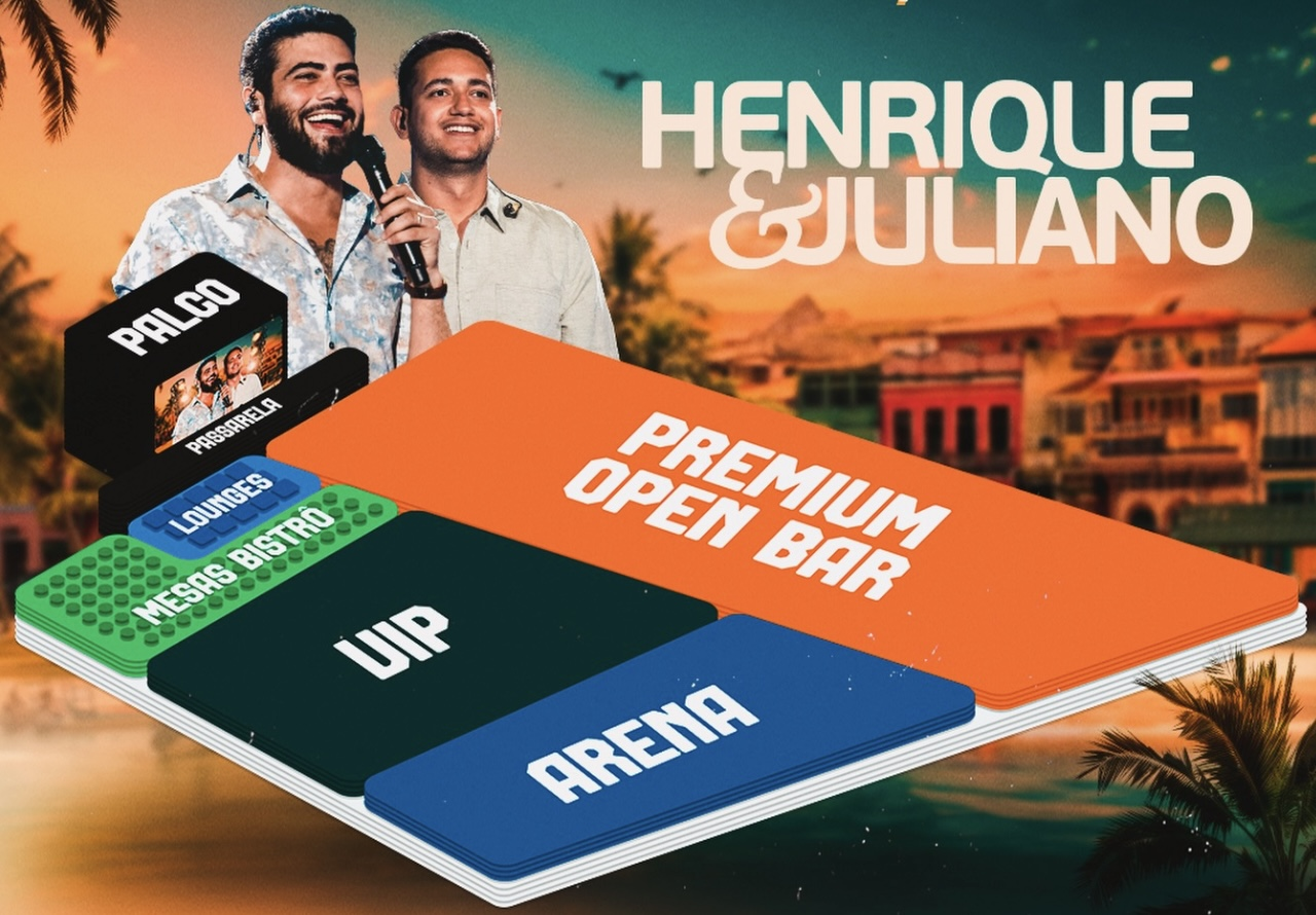 Mapa da festa Henrique & Juliano com setores